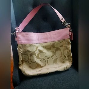 Coach Pink/Beige Satchel Bag